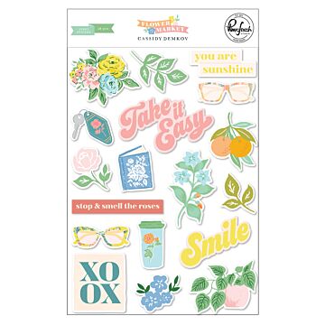 Pinkfresh Studio Puffy Stickers, Flower Market