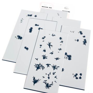 Pinkfresh Studio Layering Stencil Set, Rainbow Daisies