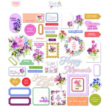 Pinkfresh Studio Ephemera Pack, Garden Bouquet