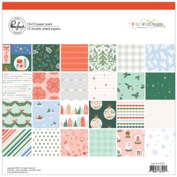 Pinkfresh Studio 12X12 Paper Pack, Holiday Dreams