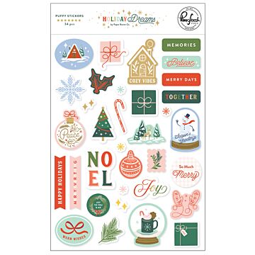 Pinkfresh Studio Puffy Stickers, Holiday Dreams