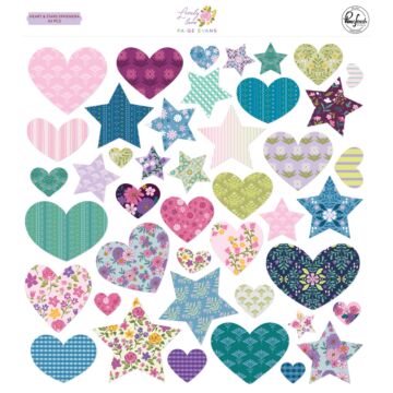 Pinkfresh Studio Hearts & Stars Ephemera, Lovely Lane
