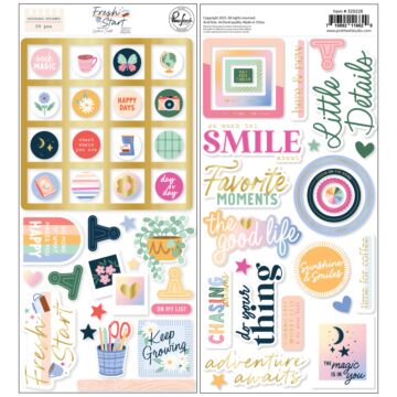 Pinkfresh Studio Fresh Start Chipboard Stickers