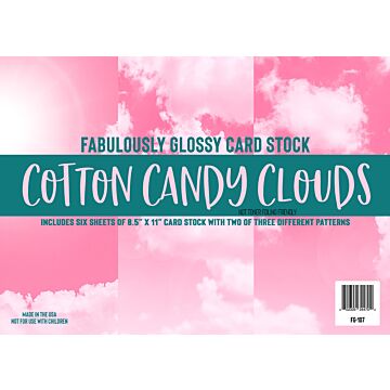 Picket Fence Studios Fabulously Glossy 8.5X11 Cardstock, Cotton Candy Clouds (6pk)
