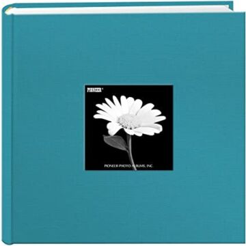 Pioneer Photo Albums 8X8 Fabric Frame Scrapbook, Trend - Turquoise Blue
