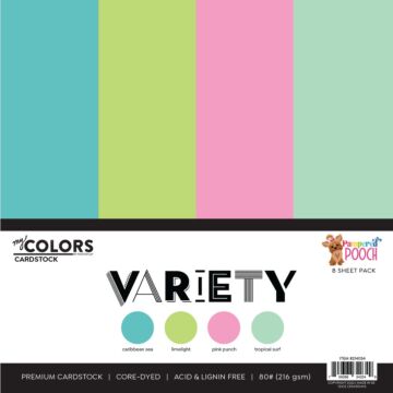 Photo Play Paper My Colors 12X12 Cardstock Variety Pack, Pampered Pooch (8 Sheets)