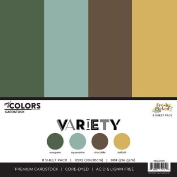 Photo Play Paper My Colors 12X12 Cardstock Variety Pack, Fresh Picked 2 (8 Sheets)