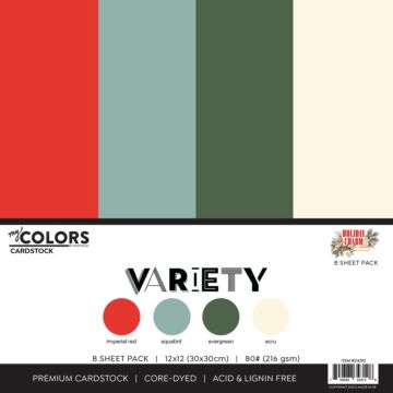 Photo Play Paper My Colors 12X12 Cardstock Variety Pack, Holiday Charm (8 Sheets)