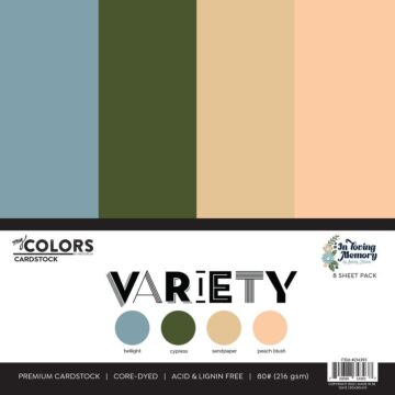Photo Play Paper My Colors 12X12 Cardstock Variety Pack, In Loving Memory (8 Sheets)