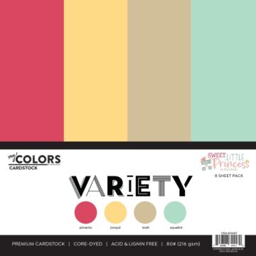 Photo Play Paper My Colors 12X12 Cardstock Variety Pack, Sweet Little Princess (8 Sheets)