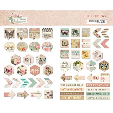 Photo Play Paper Pre-Colored Epoxy Dies Paper Pack, Beautiful Junque