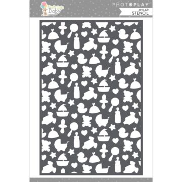 Photo Play Paper Stencil, Hush Little Baby - Baby Icons