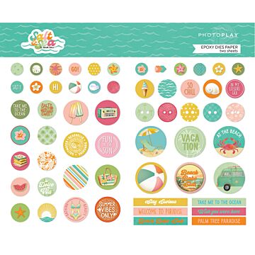 Photo Play Paper Pre-Colored Epoxy Dies Paper Pack, Salt & Sea