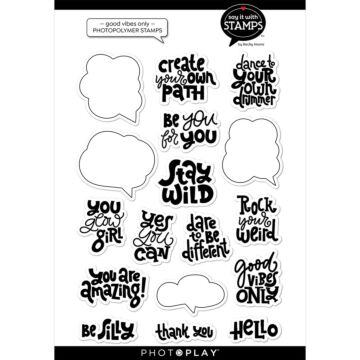 Photo Play Paper Clear Stamp, Good Vibes Only