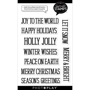 Photo Play Paper Clear Stamp, Split Snowflake Sentiments