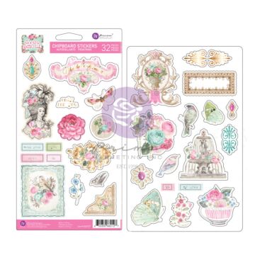 Prima Marketing Chipboard Stickers, Avec Amour