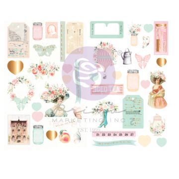 Prima Chipboard Stickers, Peach Tea