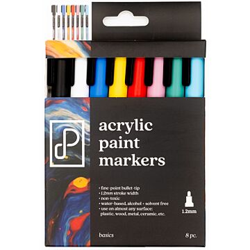 Acrylic Paint Markers, Basics (Fine-Point), 8 pc.