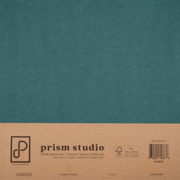 Prism Studio 12X12 Whole Spectrum "Canvas" Series Textured Cardstock, Jewel Green (25 Sheets)