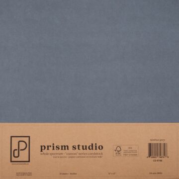 Pre-Order Prism Studio 12X12 Whole Spectrum "Canvas" Series Textured Cardstock, Nimbus Grey (25 Sheets)