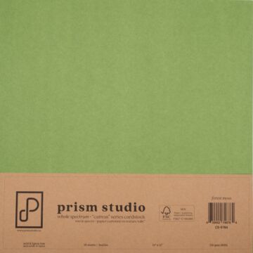 Pre-Order Prism Studio 12X12 Whole Spectrum "Canvas" Series Textured Cardstock, Forest Moss (25 Sheets)