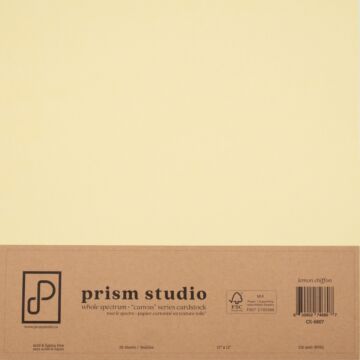 Pre-Order Prism Studio 12X12 Whole Spectrum "Canvas" Series Textured Cardstock, Lemon Chiffon (25 Sheets)