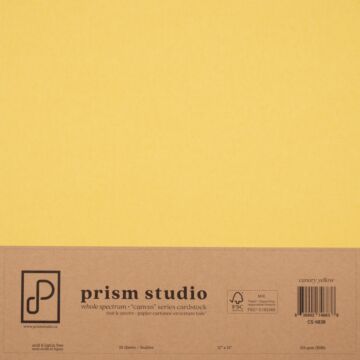 Pre-Order Prism Studio 12X12 Whole Spectrum "Canvas" Series Textured Cardstock, Canary Yellow (25 Sheets)