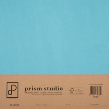 Pre-Order Prism Studio 12X12 Whole Spectrum "Canvas" Series Textured Cardstock, Mediterranean Blue (25 Sheets)