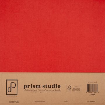 Prism Studio 12X12 Whole Spectrum "Canvas" Series Textured Cardstock, Crimson Red (25 Sheets)