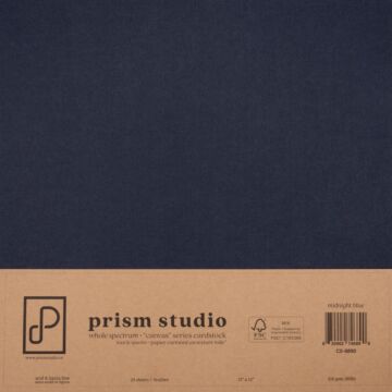 Pre-Order Prism Studio 12X12 Whole Spectrum "Canvas" Series Textured Cardstock, Midnight Blue (25 Sheets)
