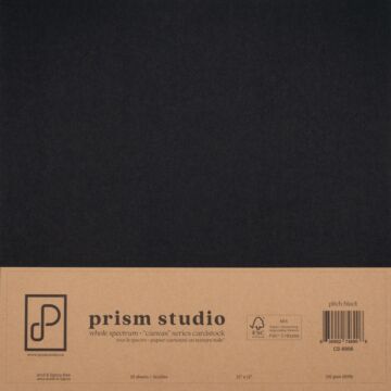 Prism Studio 12X12 Whole Spectrum "Canvas" Series Textured Cardstock, Pitch Black (25 Sheets)