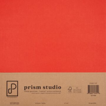 Pre-Order Prism Studio 12X12 Whole Spectrum "Canvas" Series Textured Cardstock, Poppy Red (25 Sheets)