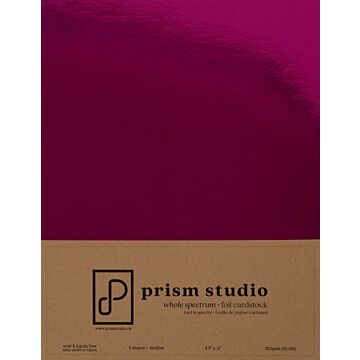 Pre-Order Prism Studio 8.5X11 Whole Spectrum Foil Cardstock, Pink Tourmaline (5 Sheets)