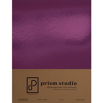 Pre-Order Prism Studio 8.5X11 Whole Spectrum Foil Cardstock, Rubellite (5 Sheets)