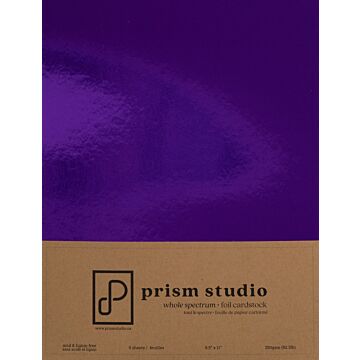 Pre-Order Prism Studio 8.5X11 Whole Spectrum Foil Cardstock, Amethyst (5 Sheets)