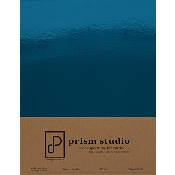 Prism Studio 8.5x11 Whole Spectrum Foil Cardstock, Aquamarine (5 Sheets)