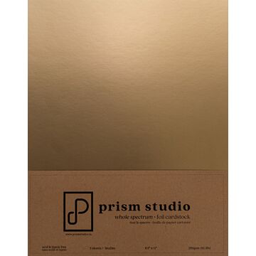 Prism Studio 8.5X11 Whole Spectrum Foil Cardstock, Brushed Gold (5 Sheets)