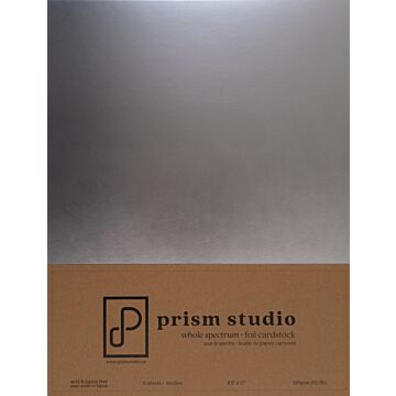 Prism Studio 8.5X11 Whole Spectrum Foil Cardstock, Brushed Silver (5 Sheets)