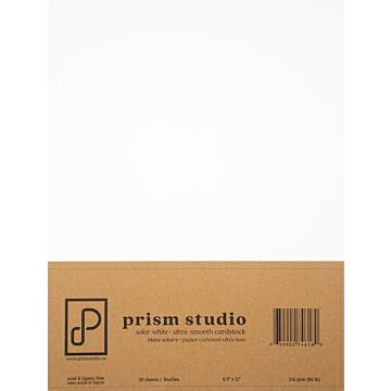 Pre-Order Prism Studio 8.5X11 Ultra-Smooth Cardstock 80lb, Solar White (25 sheets)