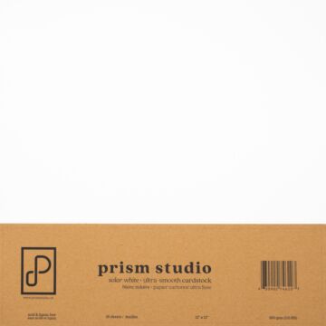 Pre-Order Prism Studio 12X12 Ultra-Smooth Cardstock 110lb, Solar White (25 sheets)