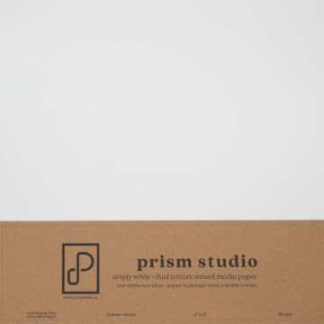 Prism Studio 12x12 Mixed Media Paper, Simply White, 129lb (12 sheets)