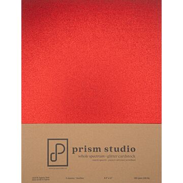 Pre-Order Prism Studio 8.5X11 Whole Spectrum Glitter Cardstock, Ruby (5 sheets)