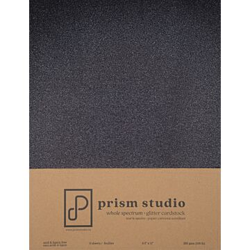 Pre-Order Prism Studio 8.5X11 Whole Spectrum Glitter Cardstock, Obsidian (5 sheets)