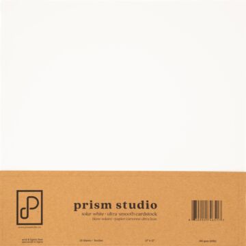 Pre-Order Prism Studio 12X12 Ultra-Smooth Cardstock 65lb, Solar White (25 sheets)