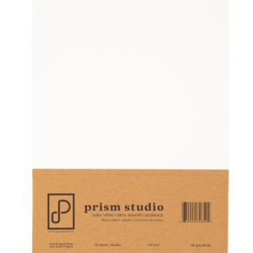 Pre-Order Prism Studio 8.5X11 Ultra-Smooth Cardstock 65lb, Solar White (25 sheets)