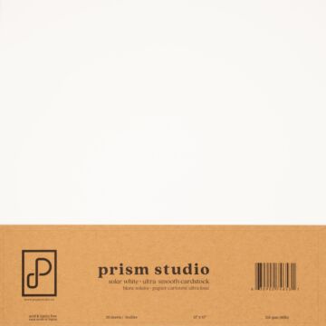 Pre-Order Prism Studio 12X12 Ultra-Smooth Cardstock 80lb, Solar White (25 sheets)