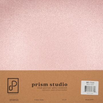Pre-Order Prism Studio 12X12 Whole Spectrum Glitter Cardstock, Rose Gold (15 sheets)