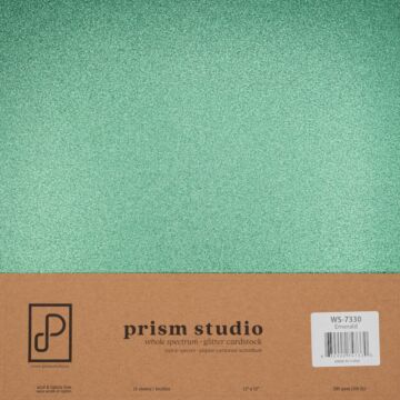 Pre-Order Prism Studio 12X12 Whole Spectrum Glitter Cardstock, Emerald (15 sheets)