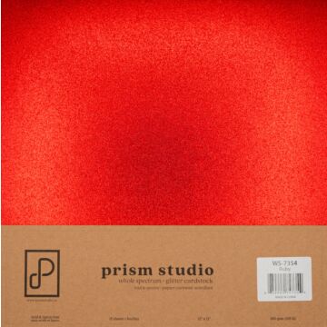 Pre-Order Prism Studio 12X12 Whole Spectrum Glitter Cardstock, Ruby (15 sheets)