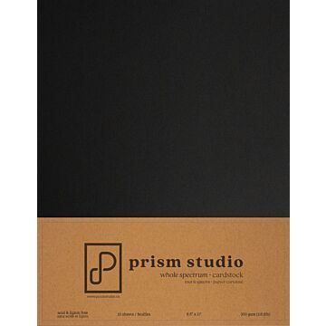 Pre-Order Prism Studio 8.5X11 Whole Spectrum Smooth Cardstock, 110lb - Simply Black (10 Sheets)